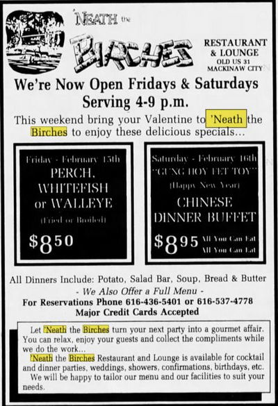 Bière de Mac Brew Works (Neath the Birches) - Feb 1991 Ad (newer photo)